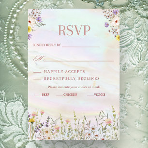 Rustikale Wildblume Pastel Garden Wedding RSVP Car
