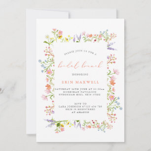 Rustikale Wildblume Rahmen Bridal Brunch Einladung
