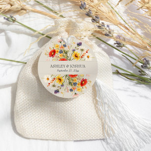 Rustikale Wildblume Rich Fall Sommerblumenhochzeit Geschenkanhänger