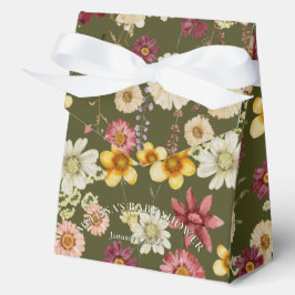 Rustikale Wildblume Salbei-Babydusche Geschenkschachtel