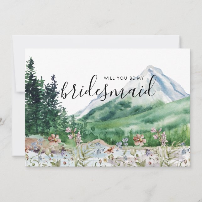 Rustikale Wildblume | Seid meine Bridesmaid (Vorderseite)