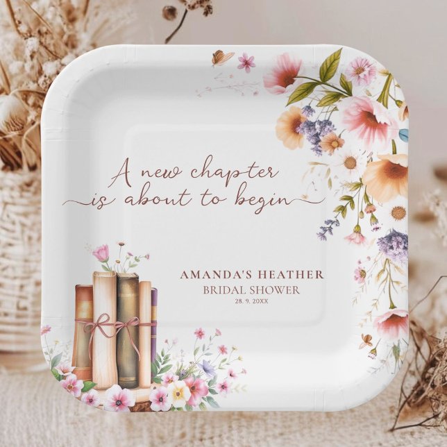 Rustikale Wildblume Storybook Brautparty Party Pappteller (Von Creator hochgeladen)