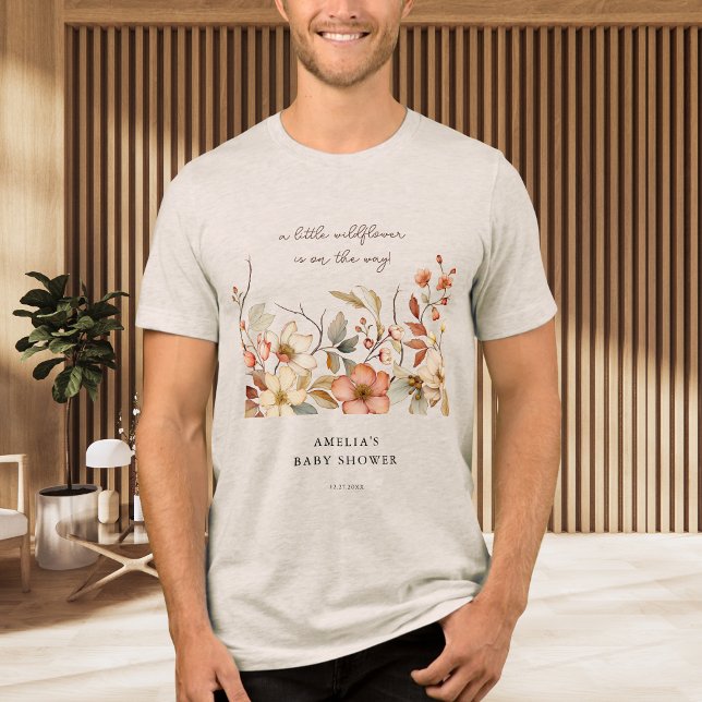 Rustikale Wildblume Wasserfarben Kinderdusche Tri-Blend Shirt (Von Creator hochgeladen)