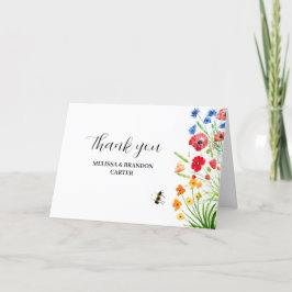 Rustikale Wildblume Watercolor Wedding Vielen Dank Dankeskarte