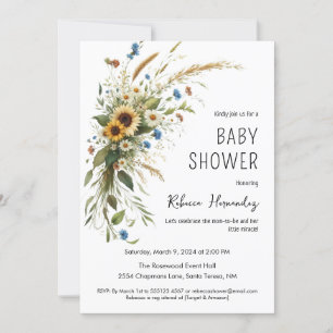 Rustikale Wildblumen-Baby-Shower-Einladung Einladung