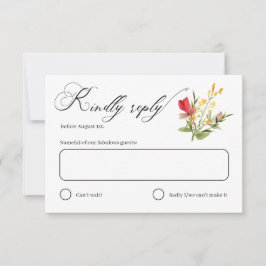 Rustikale Wildblumen Bloom Garden Wedding RSVP Car Karte