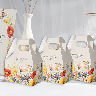 Rustikale Wildblumen-Blumenrand-Hochzeit Geschenkschachtel