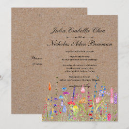 Rustikale Wildblumen Blumenzehen Einladung