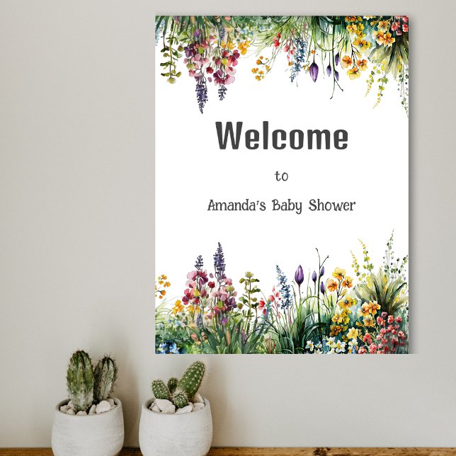 Rustikale Wildblumen Boho Chic Floral Baby Dusche Poster (Von Creator hochgeladen)