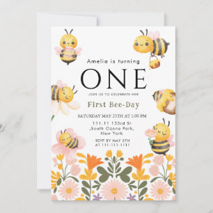 Rustikale Wildblumen Boho Erster Bienentag Einladung