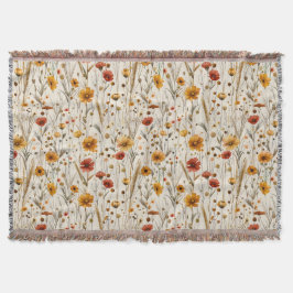 Rustikale Wildblumen - Boho Fall Floral Muster Decke