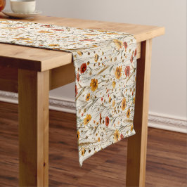 Rustikale Wildblumen - Boho Fall Floral Muster Kurzer Tischläufer