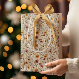 Rustikale Wildblumen - Boho Fall Floral Muster Mittlere Geschenktüte