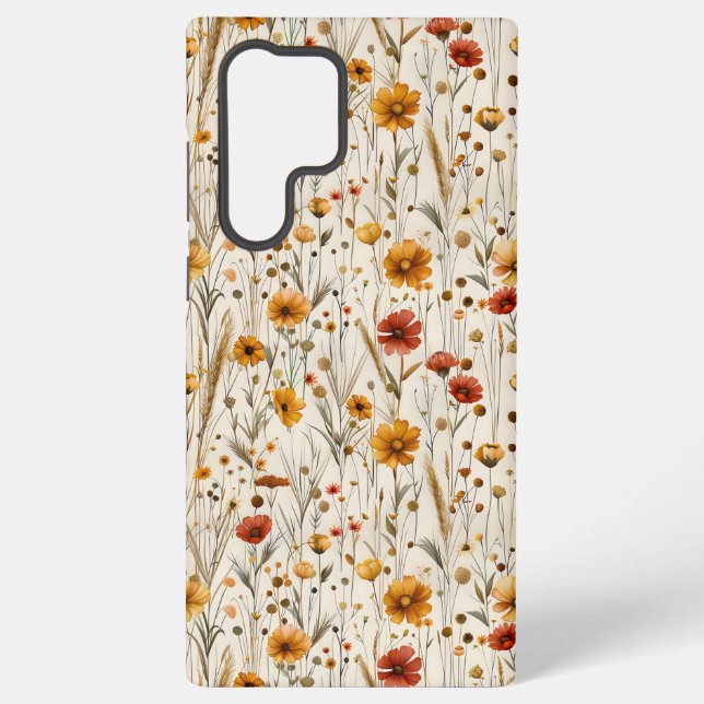 Rustikale Wildblumen - Boho Fall Floral Muster Samsung Galaxy Hülle (Rückseite)