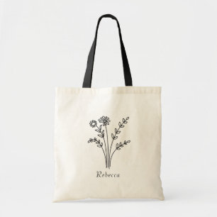 Rustikale Wildblumen-Brautjungfer-Name-Tragetasche Tragetasche
