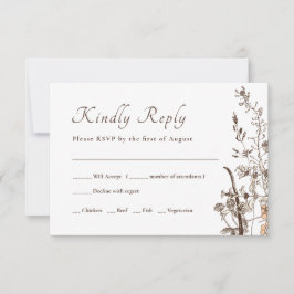Rustikale Wildblumen fallen blumigen Hochzeitstag RSVP Karte