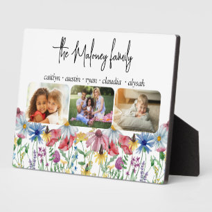 Rustikale Wildblumen-Familienname-Kindernamen 3 Fo Fotoplatte