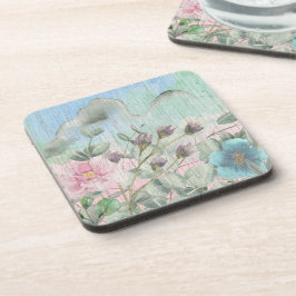 Rustikale Wildblumen Getränkeuntersetzer