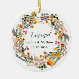Rustikale Wildblumen-Hochzeit 2026 Keramik Ornament