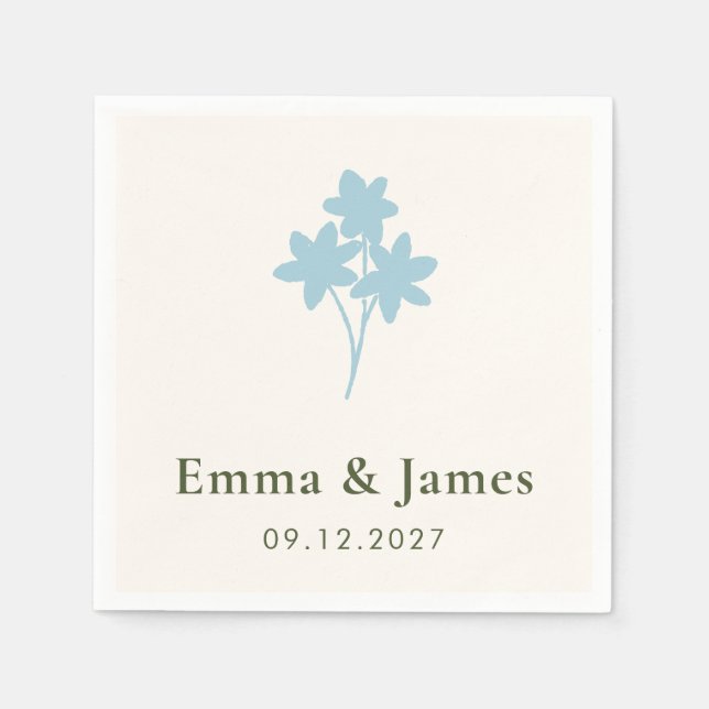 Rustikale Wildblumen-Hochzeit Personalisierte Blum Serviette (Vorderseite)