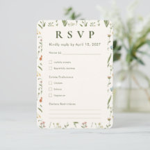 Rustikale Wildblumen-Hochzeits-RSVP-Blume