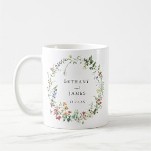 Rustikale Wildblumen-Hochzeitsgunst Kaffeetasse