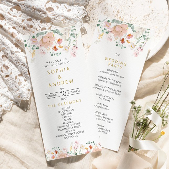 Rustikale Wildblumen Hochzeitsprogramme Programm (Von Creator hochgeladen)