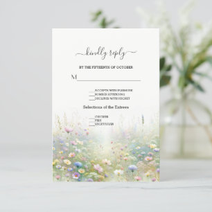 Rustikale Wildblumen im Wasser RSVP Karte