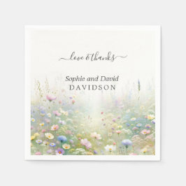 Rustikale Wildblumen im Wasser Serviette