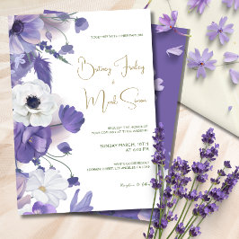 Rustikale Wildblumen Mauve Lila Wedding Einladung