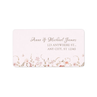 Rustikale Wildblumen mit Foto Boho Land Floral Adressaufkleber