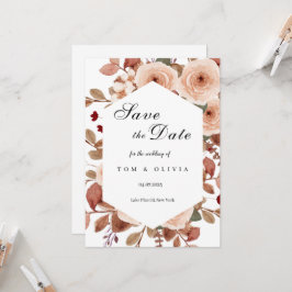 Rustikale Wildblumen Save the Date mit Foto Einladung