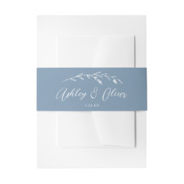 Rustikale Wildblumen Script Dusty Blue Wedding Einladungsbanderole