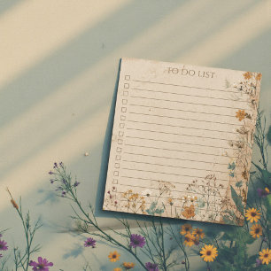 Rustikale Wildblumen-To-Do-Liste Lehrergeschenk Na Notizblock