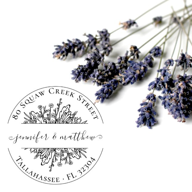 Rustikale Wildblumen Vintage Wedding Rücksendeadre Gummistempel (Von Creator hochgeladen)