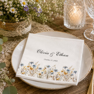 Rustikale Wildblumengarten-Hochzeit Serviette