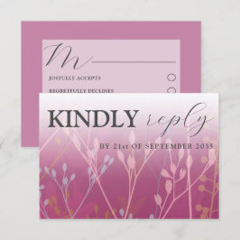 Rustikale Wildgras Dunkelrosa UAWG Wedding RSVP Karte