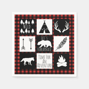 Rustikale Wildnis und Tiere Lumberjack Kariert Serviette