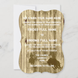 Rustikale Wildwest Western Art Cowboy Hochzeit Einladung