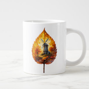 Rustikale Windmühle im Herbstglühen Jumbo-Tasse
