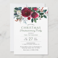 Rustikale Winter-Blumen-Haus-Einweihungsparty zu W