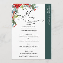 Rustikale Winter floral | Modernes Hochzeitsmenü Menükarte