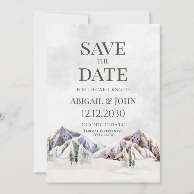Rustikale Winter-Hochzeit im Gebirge - Save-the-Da Save The Date (Vorderseite)