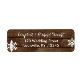 Rustikale Winter Wedding Barn Wood Schneeflocken