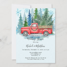 Rustikale Winter Wedding Truck Bridesmaids Gefalle Einladung