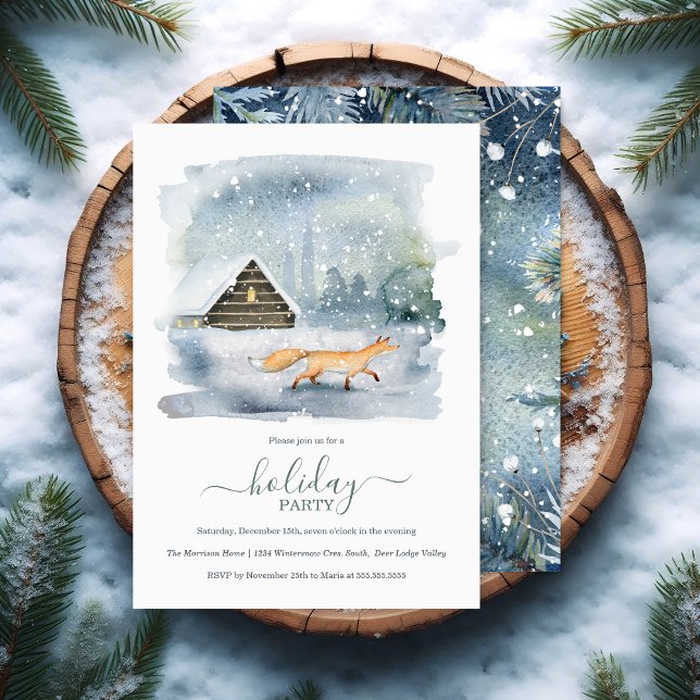 Rustikale Winter Woodland Weihnachtsfeier Einladung (Von Creator hochgeladen)