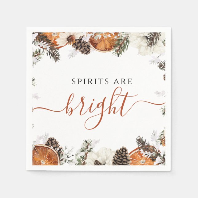 Rustikale Winter-Zitrus- und Kiefern-Weihnachtsfei Serviette (Vorderseite)