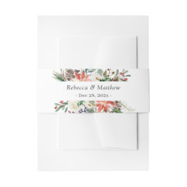 Rustikale Winterblumenberries Pine Cone Wedding Einladungsbanderole