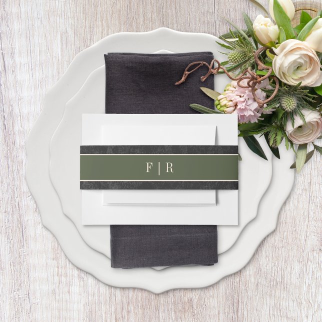 Rustikale Winterfrüchte & Pine Black Wedding Einladungsbanderole (Rustic Winter Berries & Pine Black Wedding Invitation Belly Band)