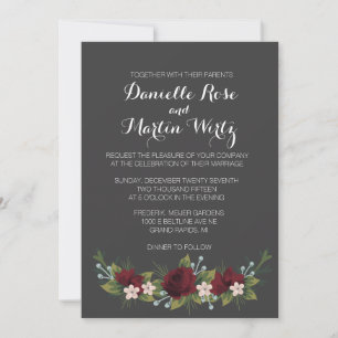 Rustikale Winterhochzeit Einladung